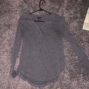 Long sleeve lace up shirt